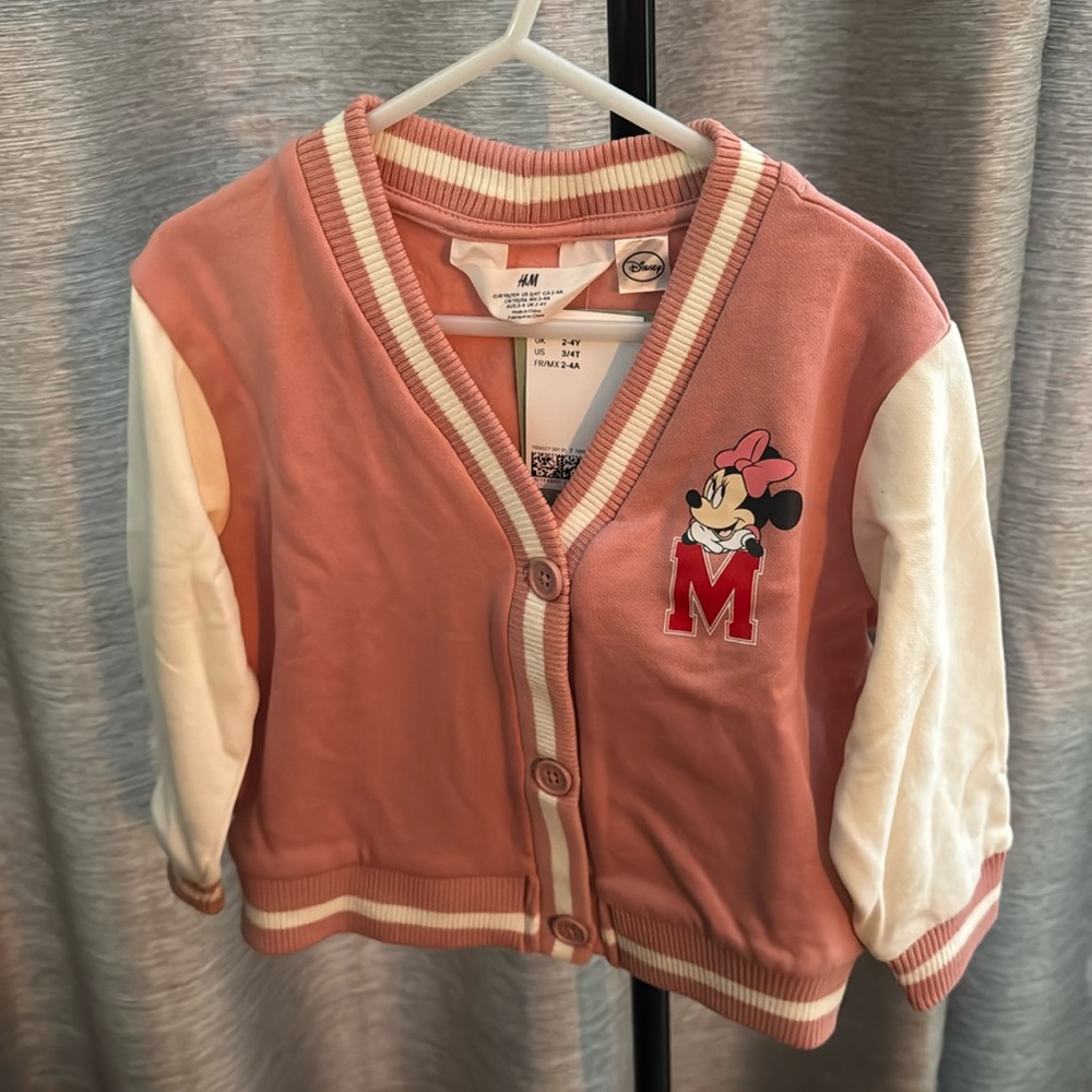 H&M Minnie Mouse jacket toddler size 3T-4T NWT polyester blend button up